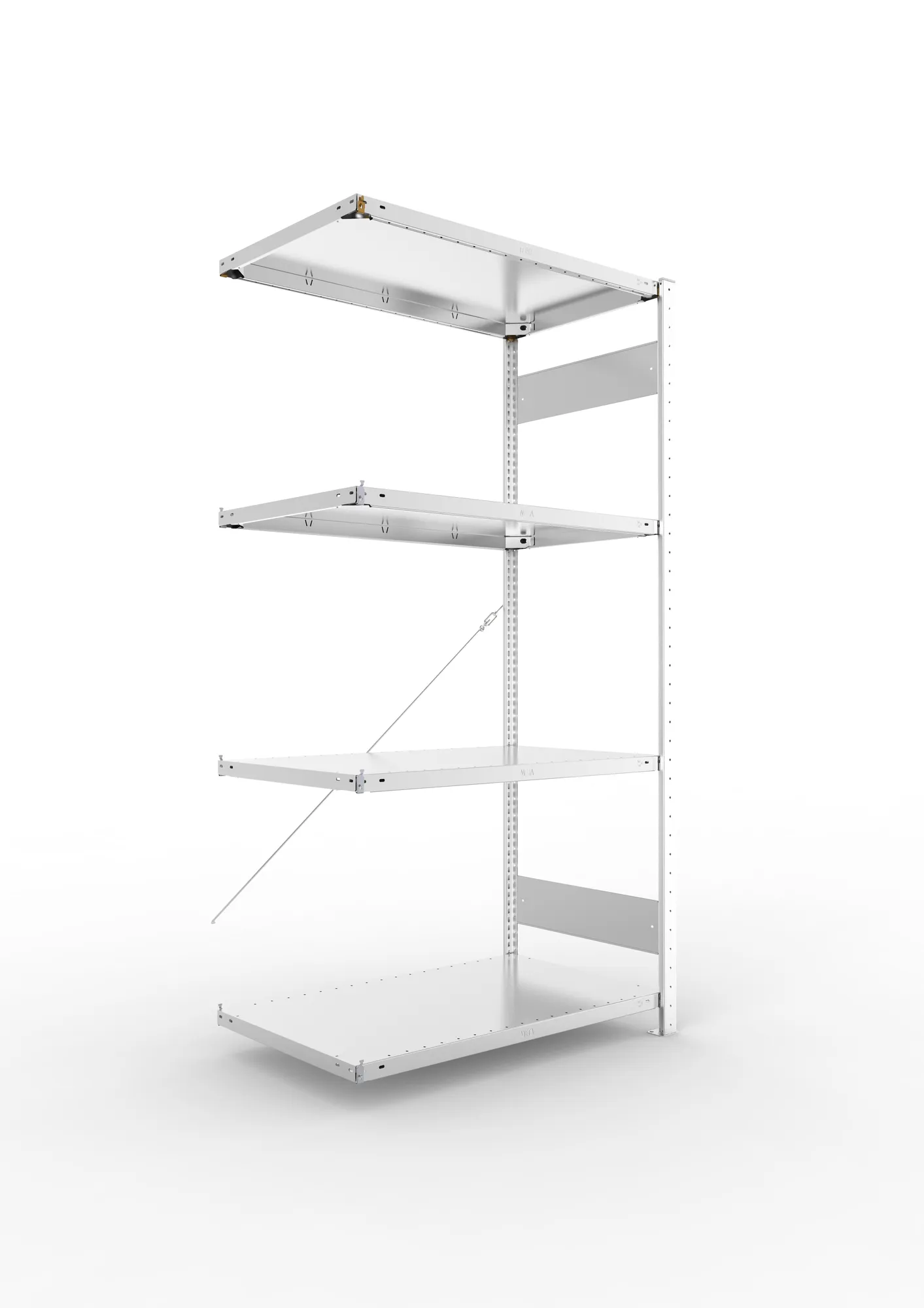 META CLIP SET | Fachbodenregal | Anbauregal | 2000 x 1000 x 600 mm | Fachlast 150 kg | 4 Ebenen | verzinkt